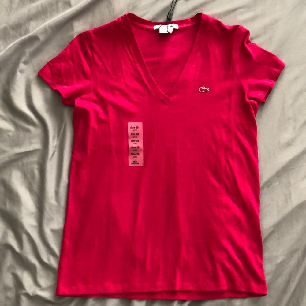 Pink short sleeve Lacoste t shirt